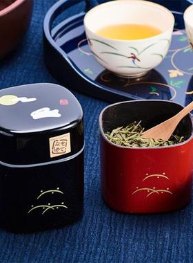 [可可屋]日本原装HAKOYA福兔茶叶罐咖啡罐储物茶叶筒储物盒漆器