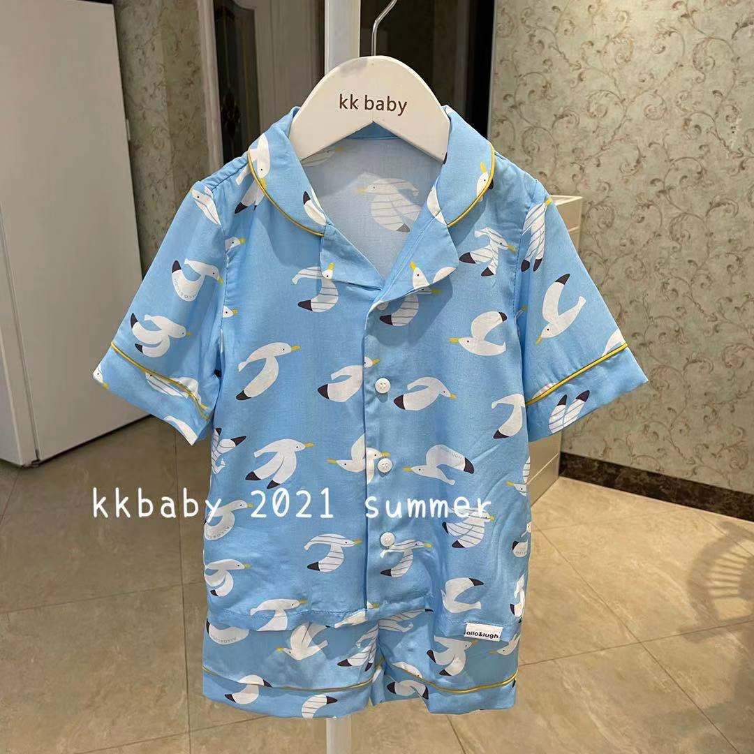 kkbaby韩国童装21夏短袖短裤超薄