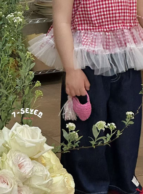 90-130女童25夏7seven小中童韩版百搭休闲柔软宽松薄款直筒牛仔裤