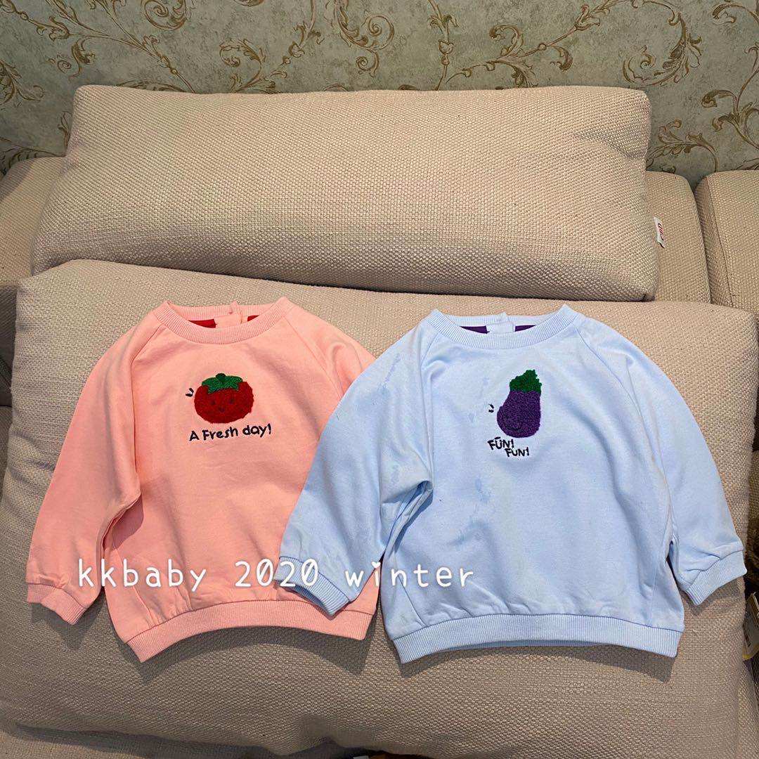 kkbaby 韩国童装原单20年秋冬新款男童女童纯棉百搭舒适圆领卫衣