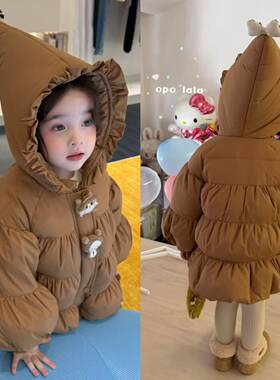 opolala童装卡通连帽羽绒服