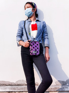 潮牌香港Laosmiddle斜挎包手机包男女多功能时尚迷你小包零钱包