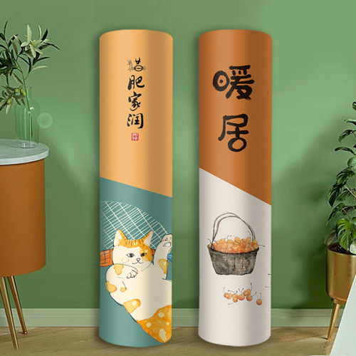 新中式空调罩圆形柜机开机不取23匹各大品牌通用圆柱形立式防尘套