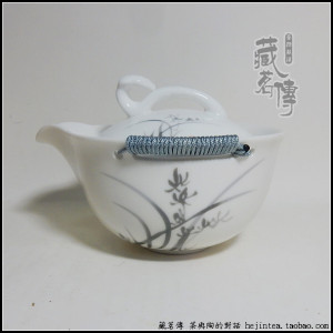 【藏茗传】台湾陶艺 水墨蘭花 影青知心 影青如意 蓋碗 公道杯