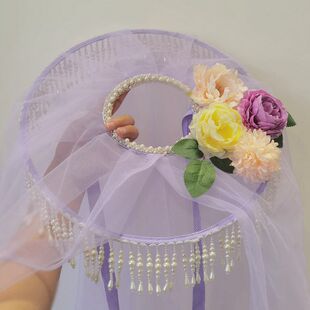 古风影视摄影道具侠女斗笠汉服帽子斗流苏笠幕离遮容防晒面纱幕帘