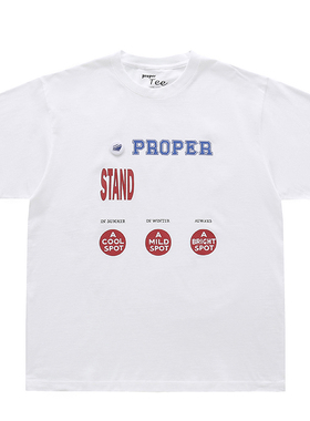 PROPER定常 印花图案短袖T恤（白色）| triplemajor