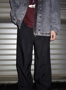 PROPER定常 尼龙阔腿长裤（灰色）| triplemajor