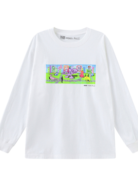 PROPER x DANIEL PALILLO  插画印花图案长袖T恤（白色）