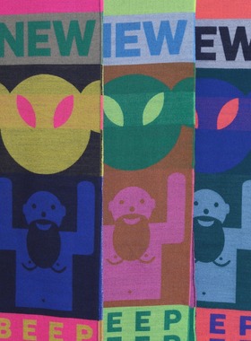 Walter Van Beirendonck 图案围巾（黄色/橘色/粉色）