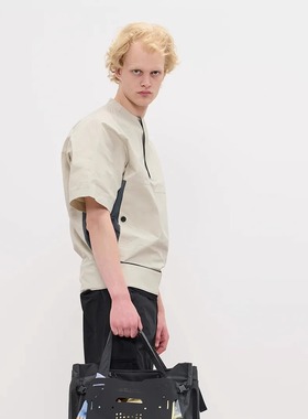 GR10K 半立领蜡涂层短袖上衣 | triplemajor