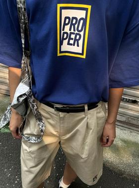 PROPER定常 图案印花短袖T恤（绿色/蓝色）| triplemajor