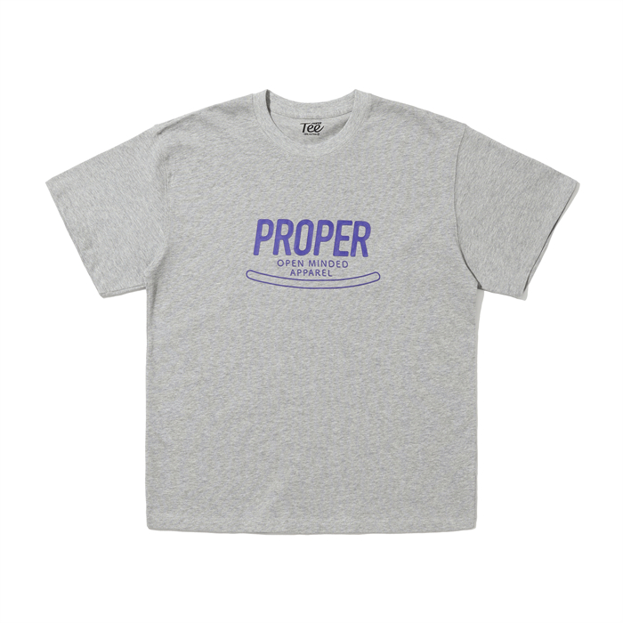 PROPER定常 LOGO印花图案T恤（灰色）| triplemajor