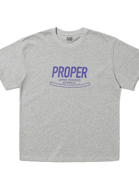 PROPER定常 LOGO印花图案T恤（灰色）| triplemajor