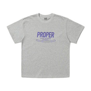 PROPER定常 LOGO印花图案T恤（灰色）| triplemajor