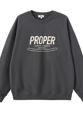 PROPER定常 LOGO图案印花卫衣（灰色）| triplemajor