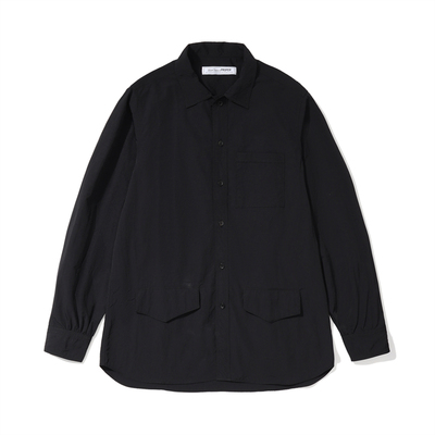 PROPER定常暗格纹尼龙长袖衬衫