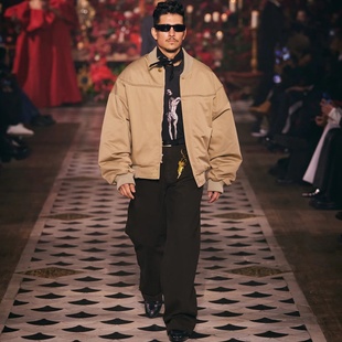 卡其色 廓形拉链夹克 triplemajor Chavarria Willy