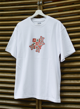 PROPER定常 几何印花图案短袖T恤（白色）| triplemajor