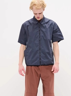 GR10K 拉链翻领短袖衬衫 | triplemajor