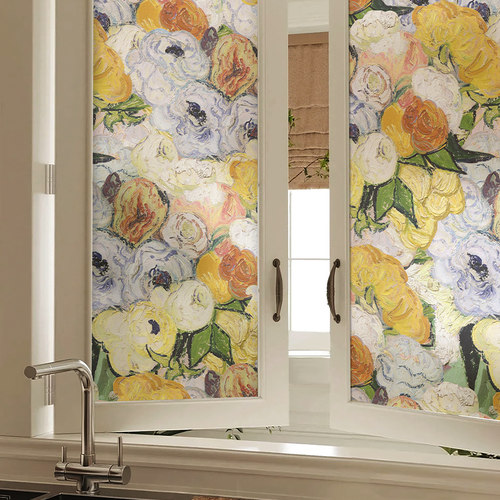 【梵高油画】磨砂防窥玻璃贴纸