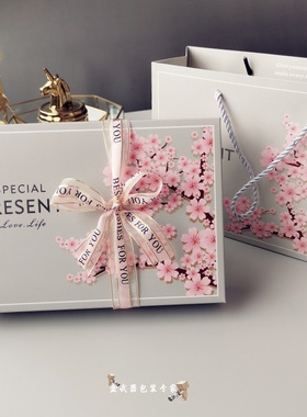 高端灰色樱花即食燕窝包装礼品盒化妆品包装盒定做花茶蜂蜜包装盒