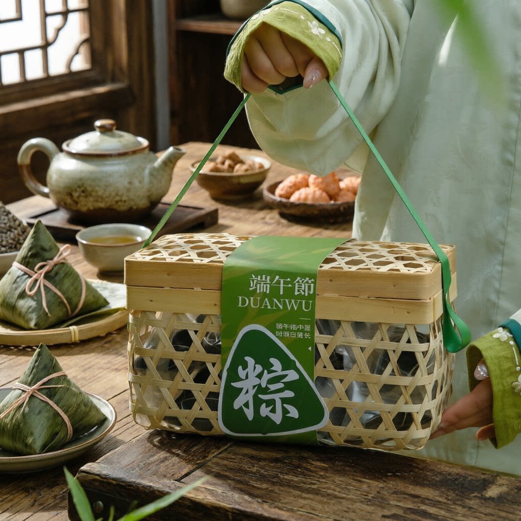 端午节粽子礼盒包装盒空盒毛毡包高档咸鸭蛋粽子礼袋酒店礼品盒子