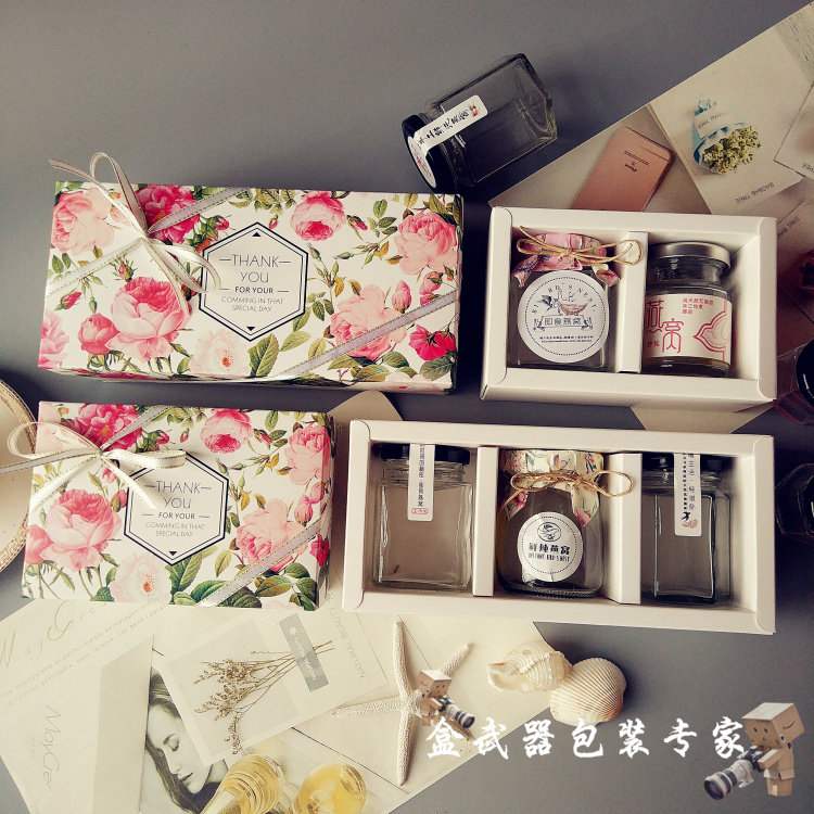 75-100ML即食燕窝纸盒果酱玫瑰花茶叶礼品盒蜂蜜鲜炖燕窝包装纸盒