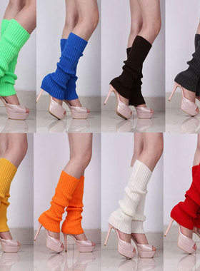辣妹袜套黑白色毛线堆堆袜子lolitajk针织女冬中筒袜秋冬保暖腿套
