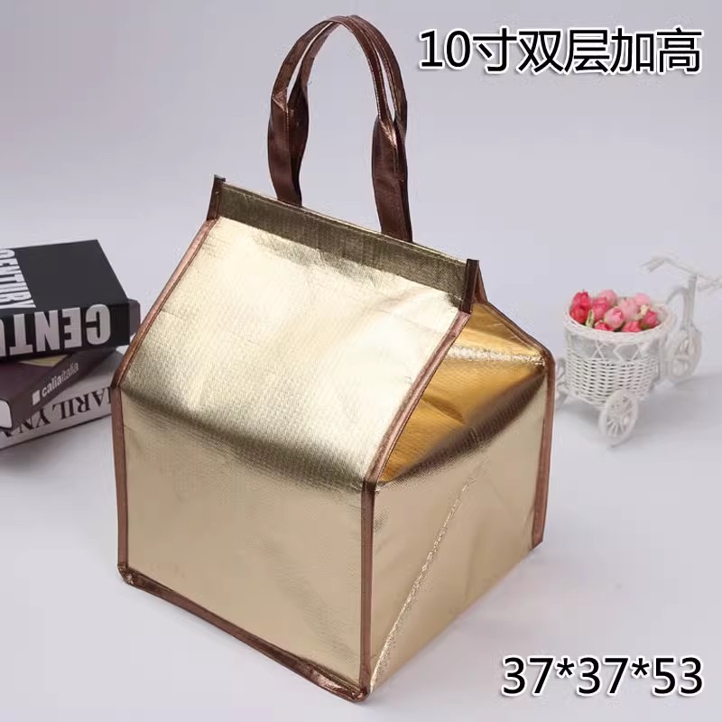 加厚铝箔保温包蛋糕保温袋冻品冷藏包金色冰袋6寸8寸10寸12寸加高