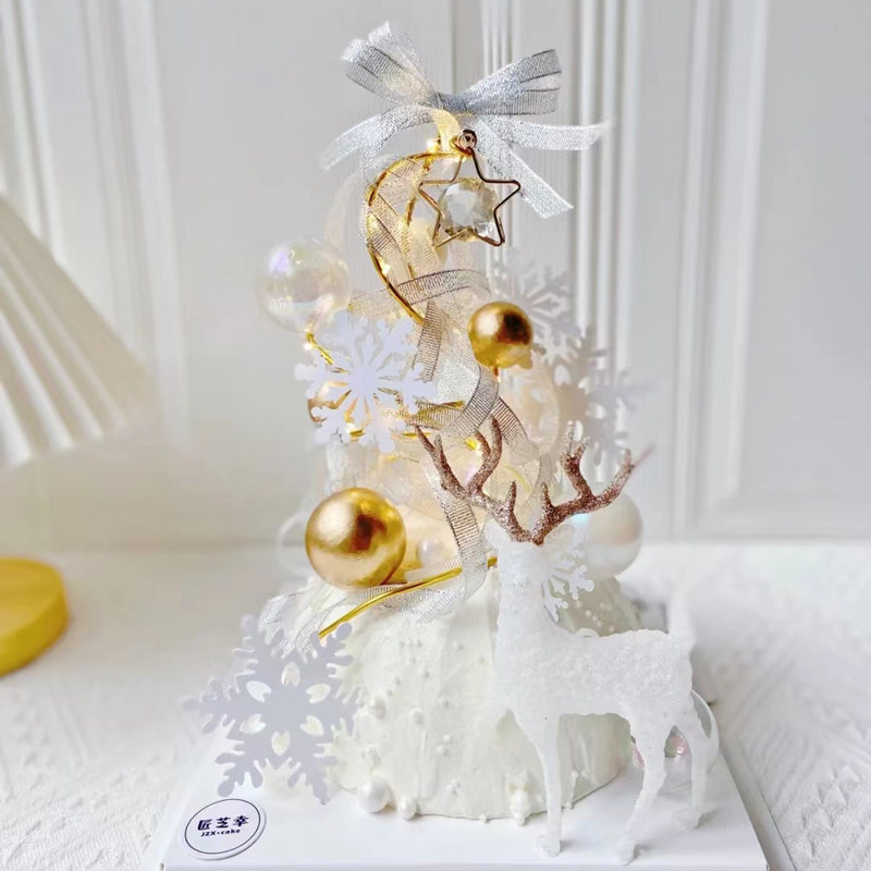 圣诞节主题唯美生日蛋糕许愿塔水晶星星水晶麋鹿雪花装饰摆件插牌,节庆用品/礼品,节日装扮用品,淘宝优惠券,粉丝福利购,淘宝优惠卷