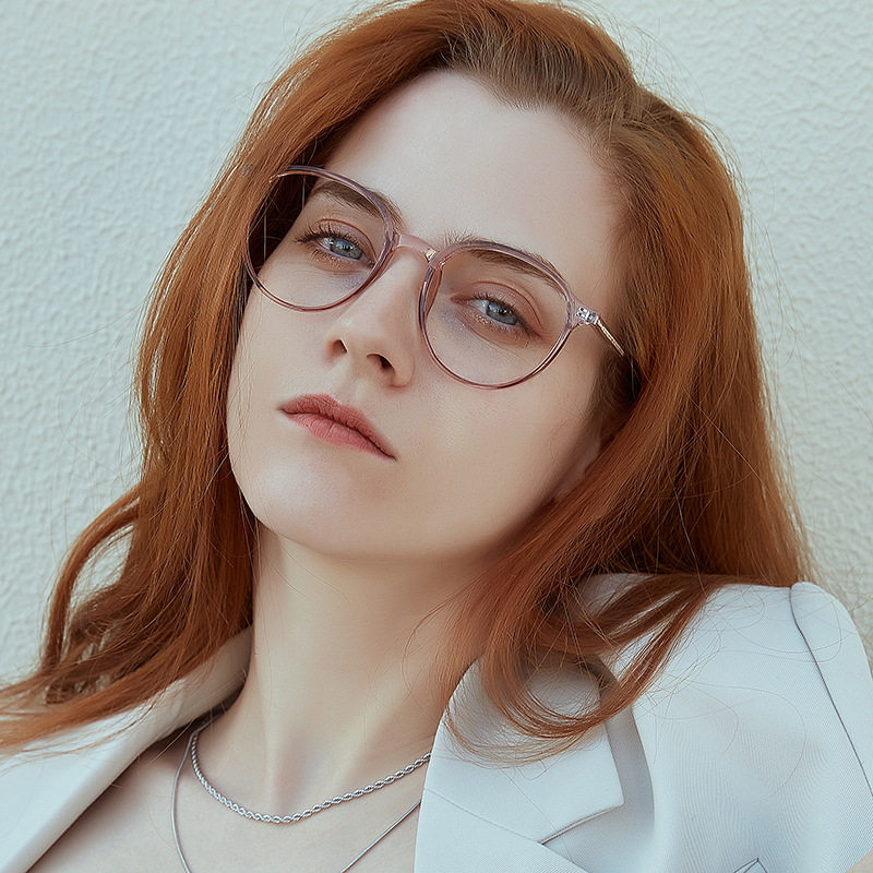 新款防蓝光平光镜TR90眼镜框圆框平光无度数平镜抗蓝光时尚气质感