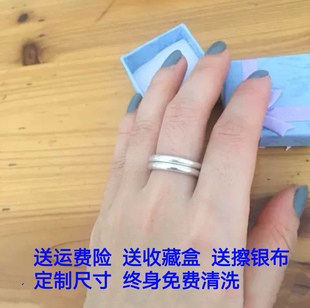 沈嘉记馨子同款素银戒指通体S999纯银实心光面百搭纯手工打制定制