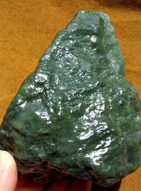 527g新疆和田玉戈壁料原石大块一口气蓝调青玉摆件雕刻油润料