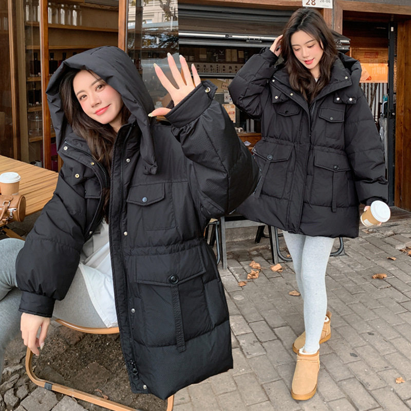 新款韩版冬季宽松大码胖妹妹修身显瘦中长款200斤羽绒服女229