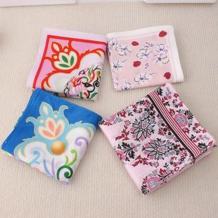 大尺寸印花全棉女士手帕纯棉薄款透气吸汗柔软手绢方巾头巾围巾