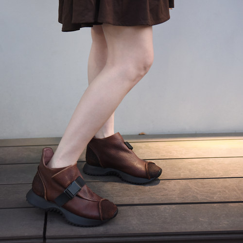 复古深口单鞋裸靴2025新款