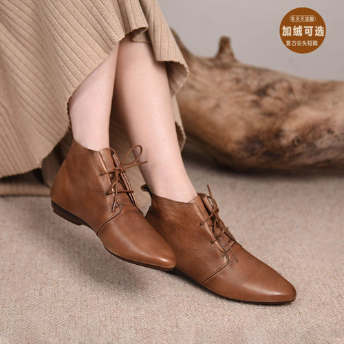 artmu阿木尖头短靴女2025新款