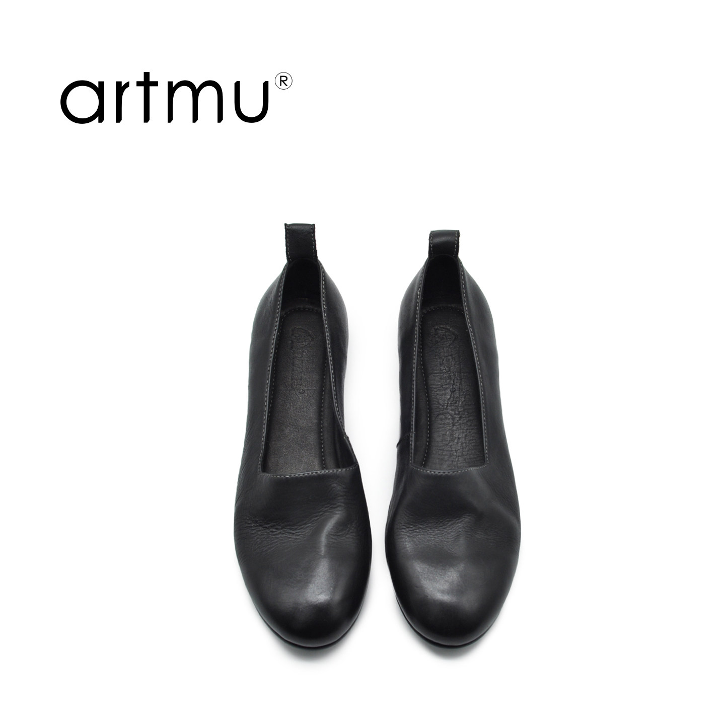 Artmu阿木原创复古水洗牛皮乐福鞋女一脚蹬单鞋2026年超火的鞋子