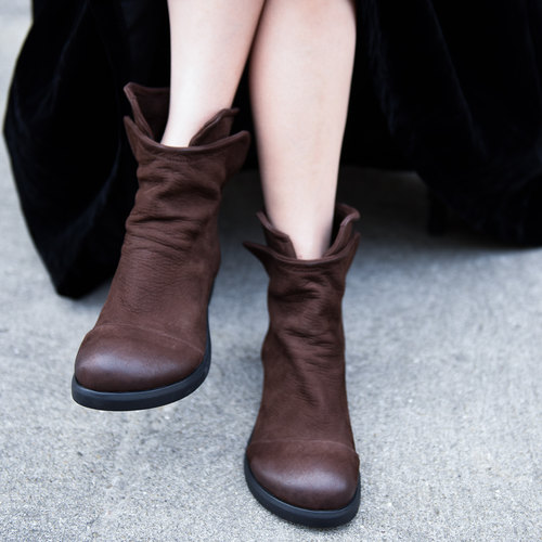 原创复古手工短靴马丁靴女冬加绒