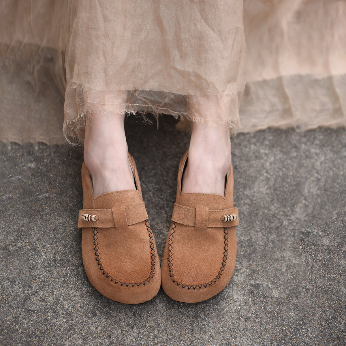 厚底博肯鞋全包百搭深口鞋