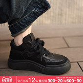 厚底高帮鞋 运动鞋 女款 Artmu阿木休闲德训鞋 真皮短靴单靴2025新款