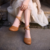 仙女风 女夏一字带凉鞋 Artmu阿木森系包头凉鞋 女粗跟2026年新款