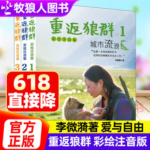 重返狼群彩绘注音版正版全套3册李微漪著城市流浪荒野求生回归家园让我陪你重返狼群千里寻你重返狼群背后的故事儿童版小说书籍