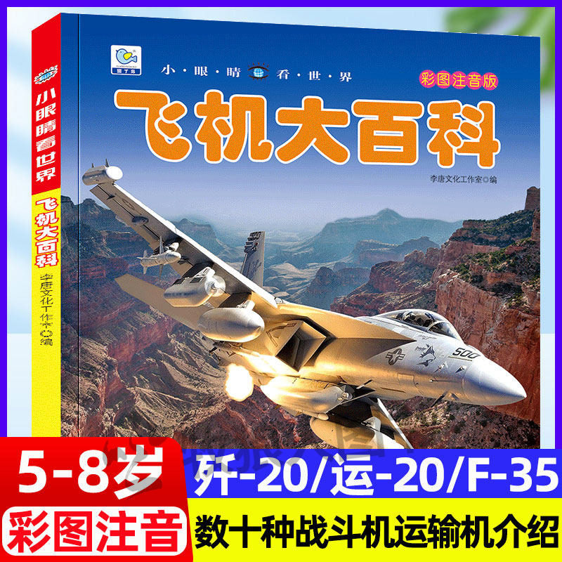飞机大百科注音版小眼睛看世界儿童军事歼-20/运20/F35战斗机书籍关于无人机大型运输机绘本5-8岁小学生一二三年级课外阅读科普