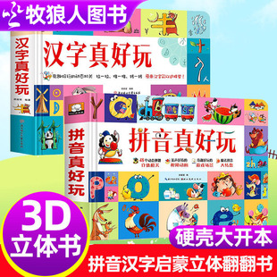 有声书BY 6岁幼小衔接一年级书籍会说话 汉字真好玩数字真好玩拼音真好玩立体书语文数学机关书儿童3d立体翻翻书早教启蒙认知4