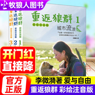 重返狼群彩绘注音版正版全套3册李微漪著城市流浪荒野求生回归家园让我陪你重返狼群千里寻你重返狼群背后的故事儿童版小说书籍