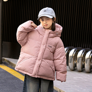 三防女童加厚羽绒服2024新款男童宝宝冬装极寒东北90绒短款面包服