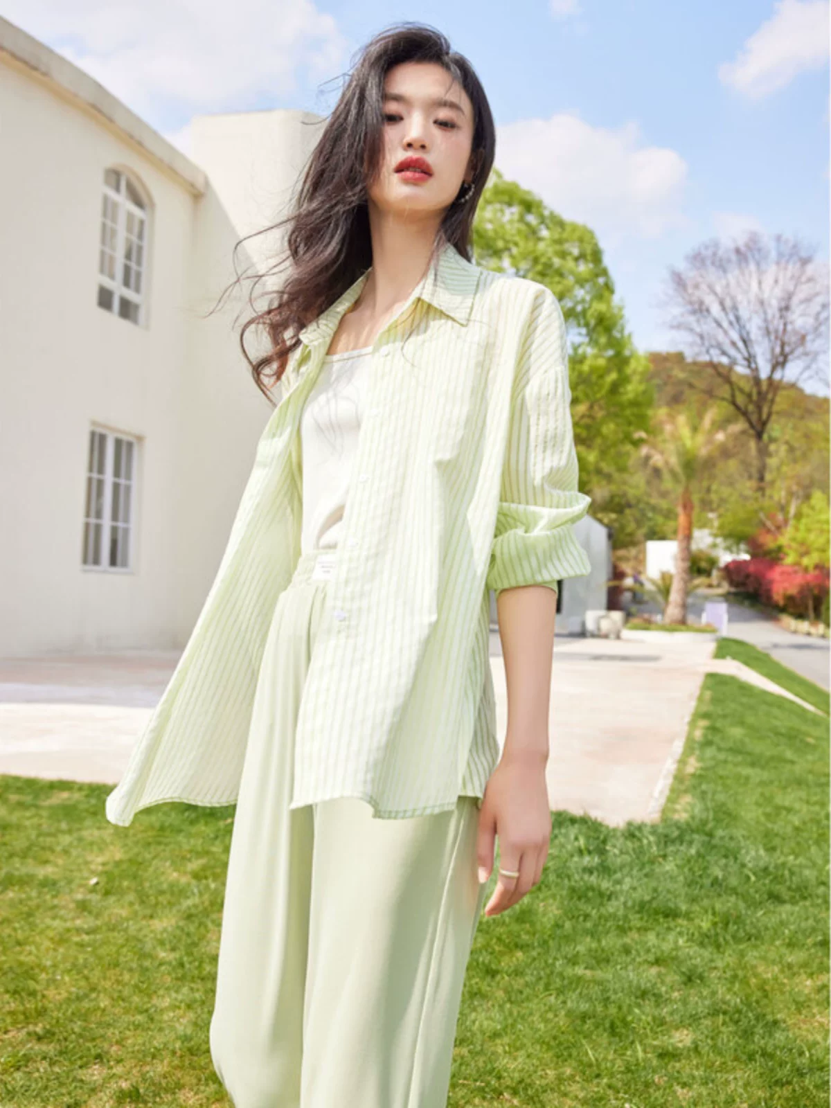 Ф fashionable summer set, breathable trousers, 3 piece set