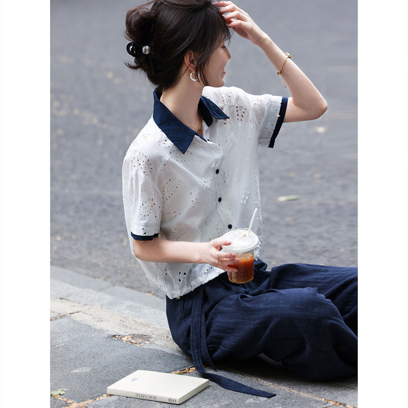 时尚气质休闲夏季衬衫长裤夏季套装女士2025年夏季新品显瘦两件套
