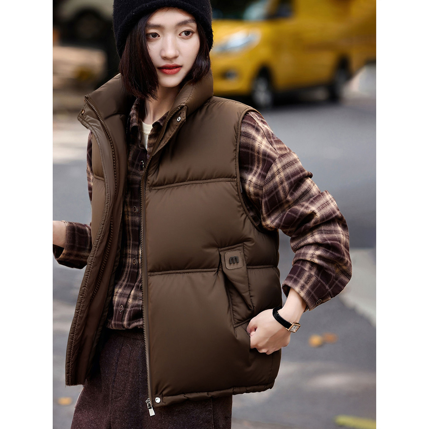 立领棉马甲2025年冬季新款无袖坎肩外套上衣女装SXMJ25054,女装/女士精品,马夹,淘宝优惠券,粉丝福利购,淘宝优惠卷